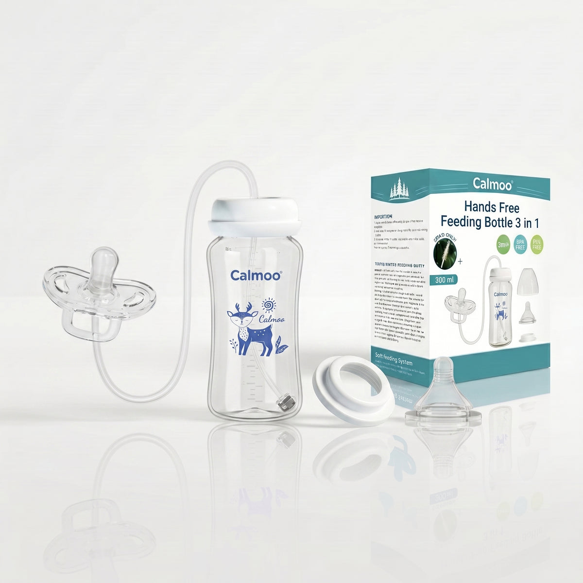 Calmoo® Hands-Free Baby Bottle for busy parents